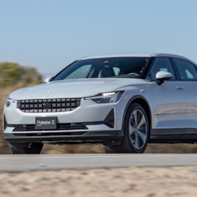 A Polestar 2 car, BNP Paribas Personal Finance's new automotive partner in Spain