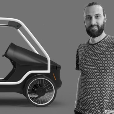 Visuel du vélo voiture créé par la startup Sanka de Benoit Tholence