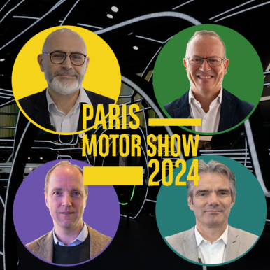vignette des 4 intervenants pour débriefer le Mondial de l'Auto 2024