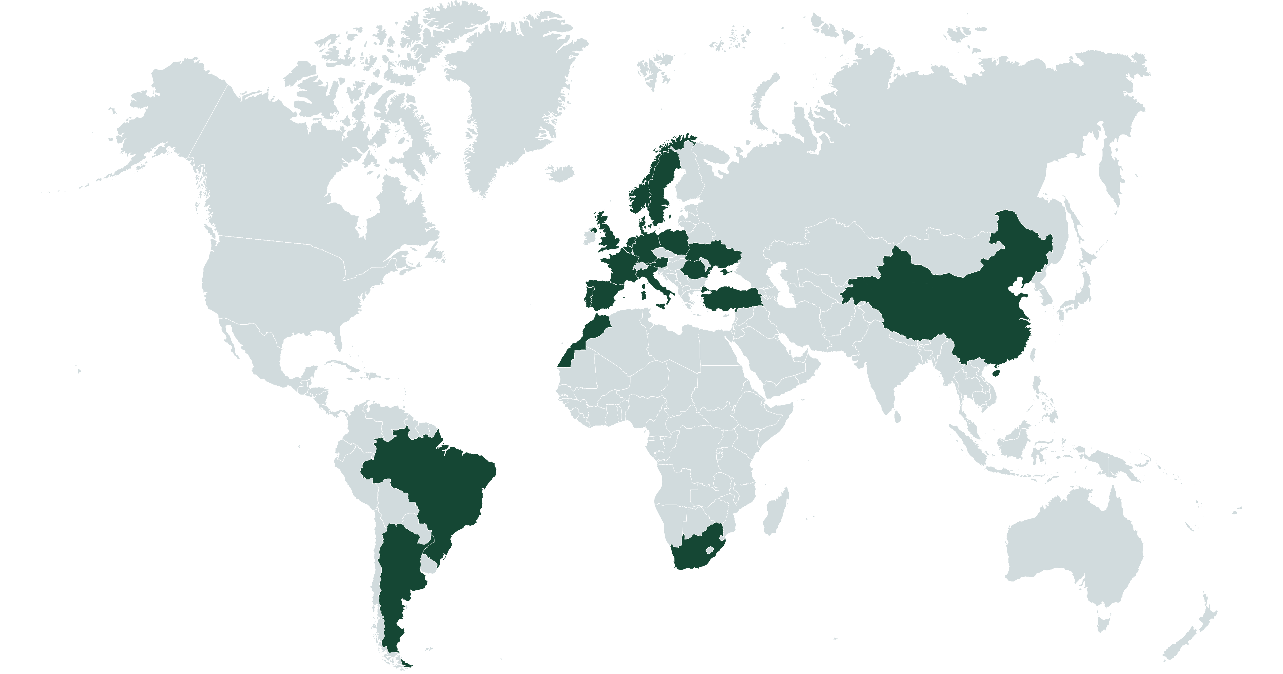 Map monde de la présence de BNP Paribas Personal Finance autour du monde.